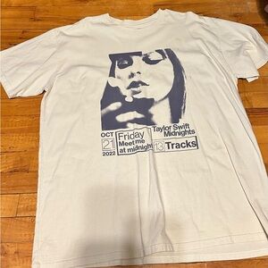 White Graphic T-Shirt with Black Print